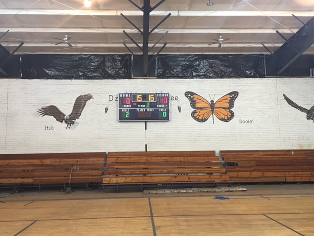 Previous scoreboard now installed in community center.