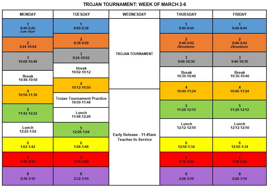Trojan Tournament Week Valley Christian Schools