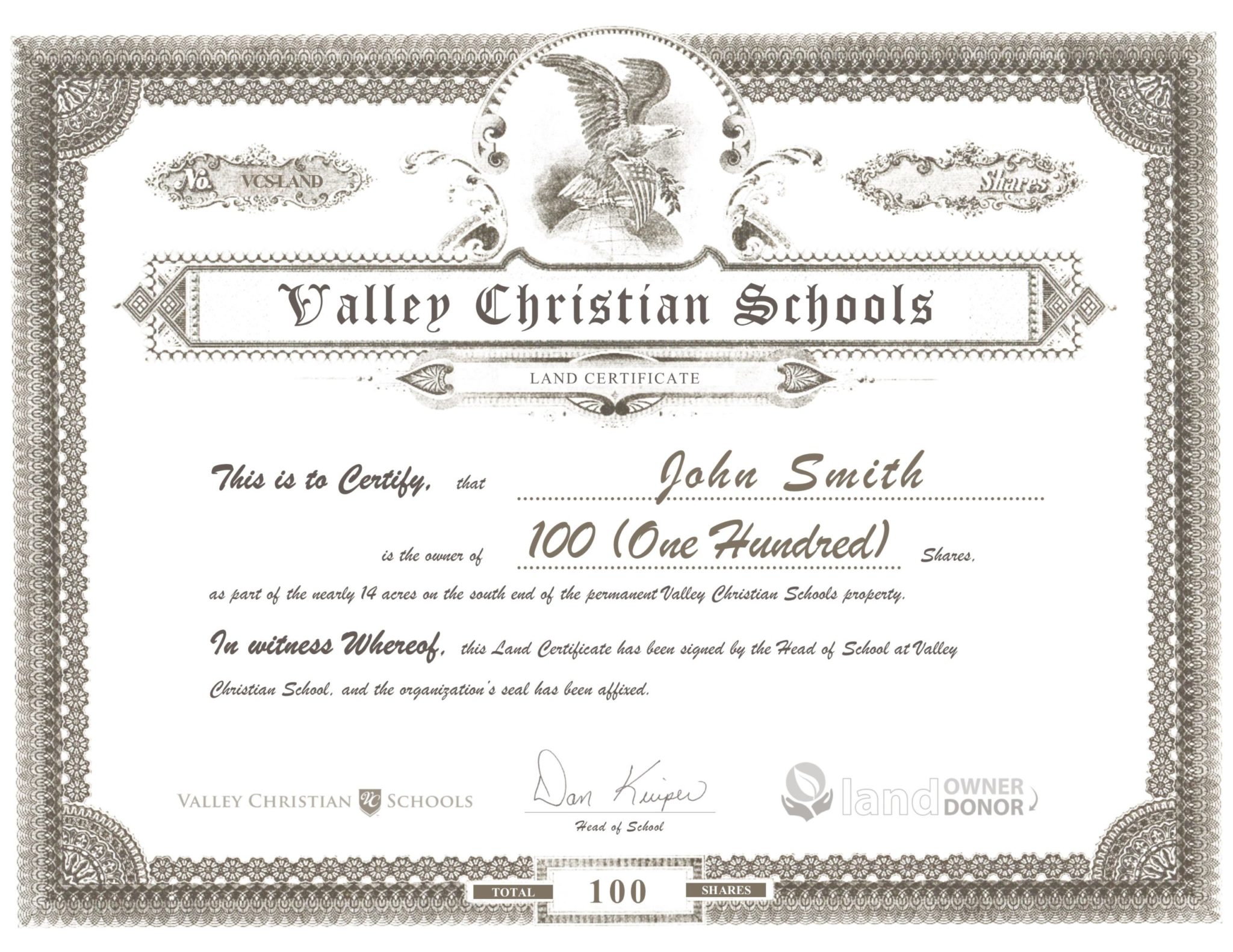 Land Certificates TEMPLATE v21 - Valley Christian Schools Regarding Christian Certificate Template