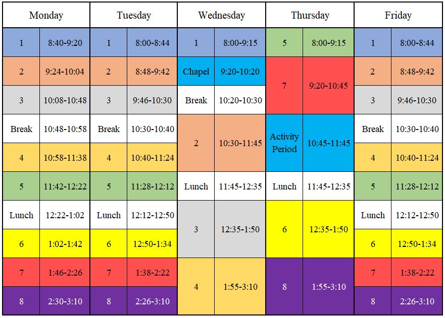 Bell Schedule 202122