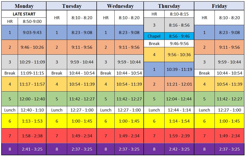 JH Schedule 2022-23