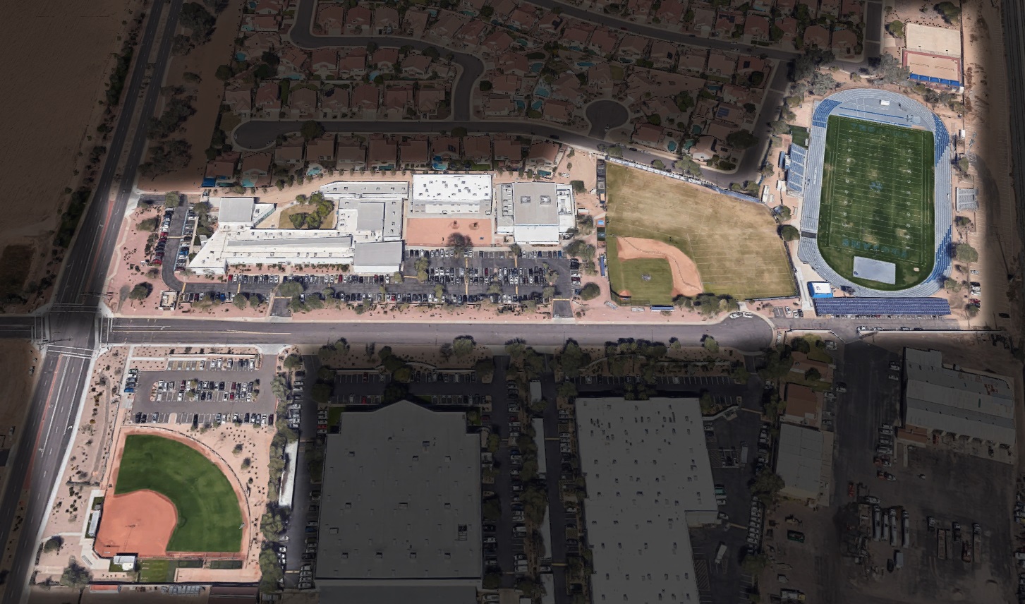 Aerial of entire High School Campus 1 Shadow 2